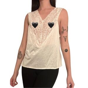 Vintage lace nylon lingerie top